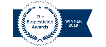 Biopesticide award logo for Maxstim