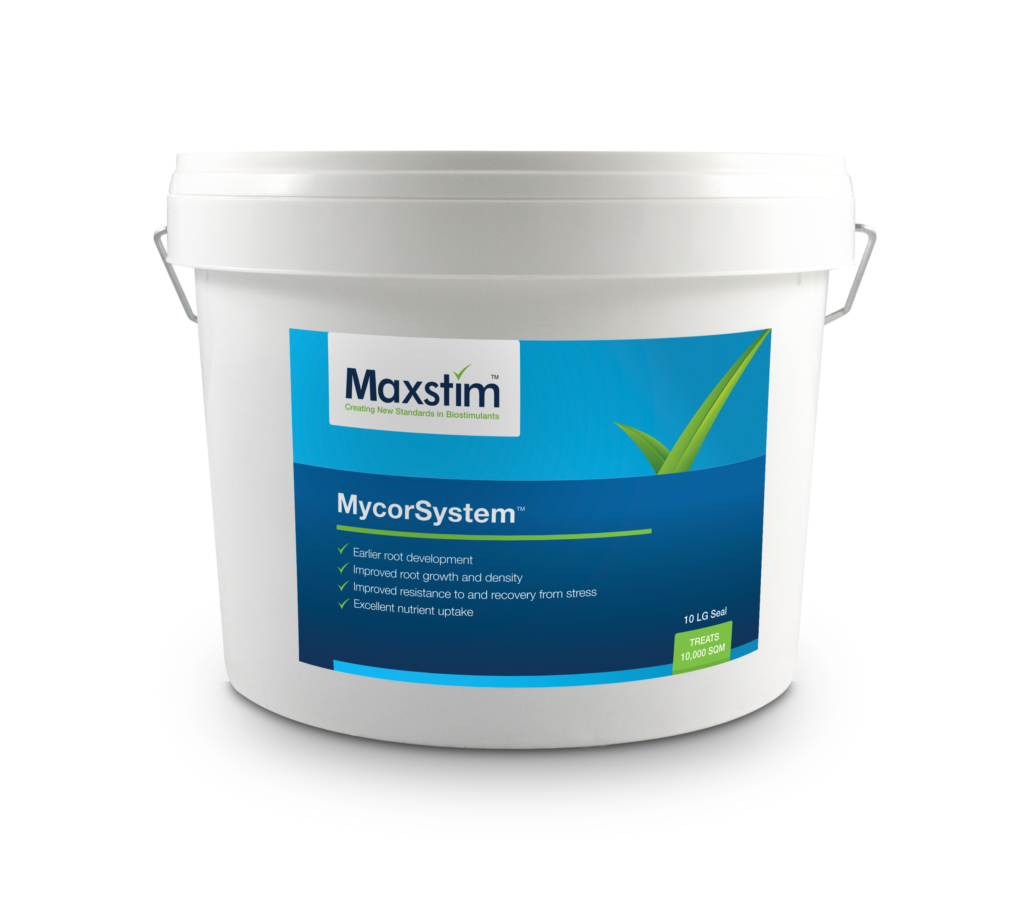Maxstim MycorSystem for sports turf which is designed to improve root structure